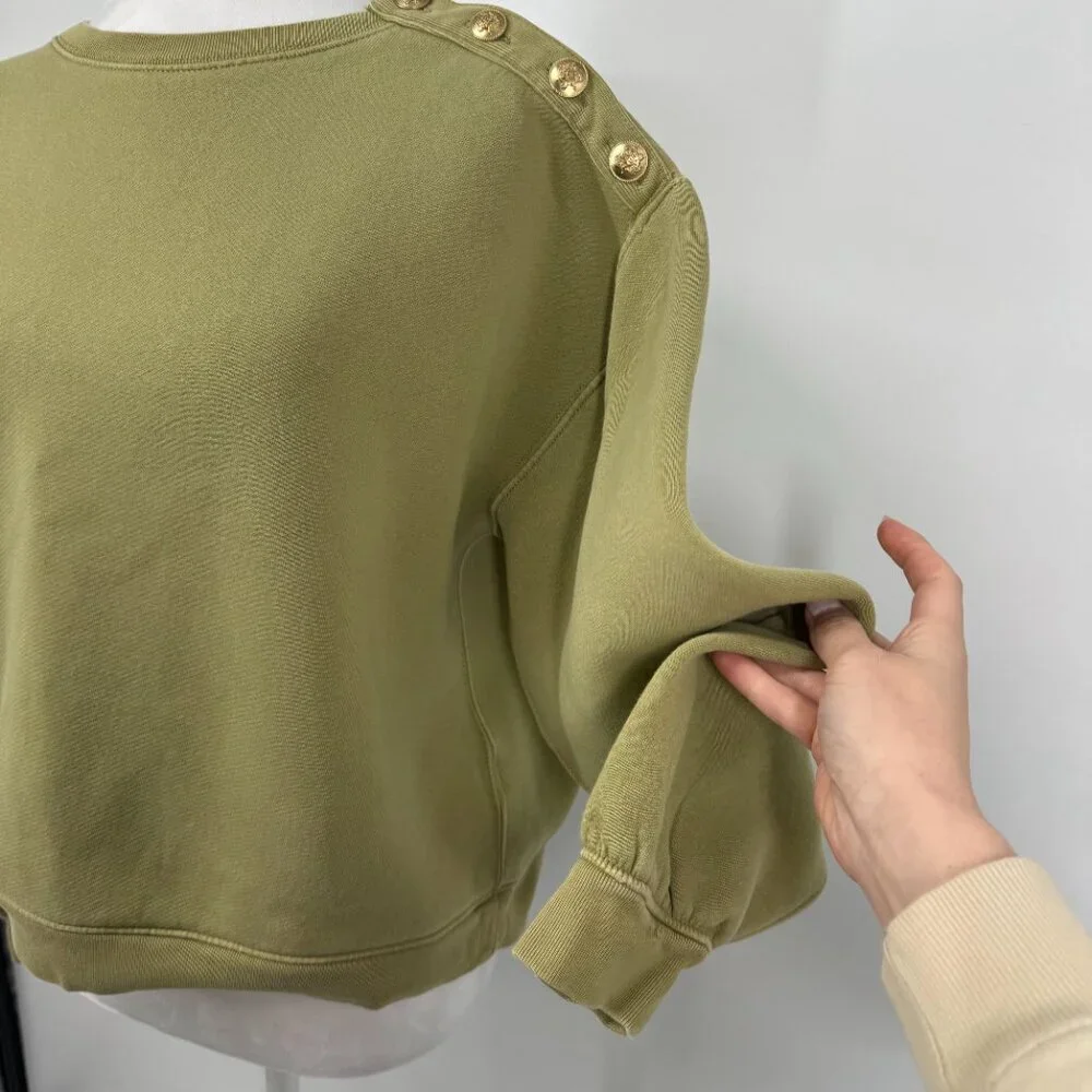 J.Crew Heritage Fleece Cropped Sweatshirt Size S